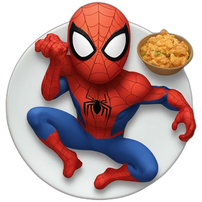 Spider man eating food  emoji