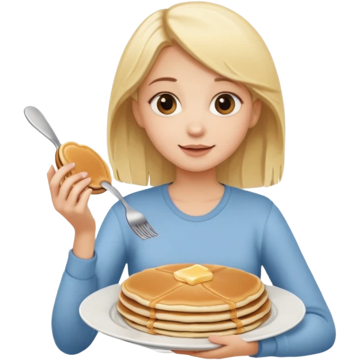 haz una chica rubia desayunando emoji