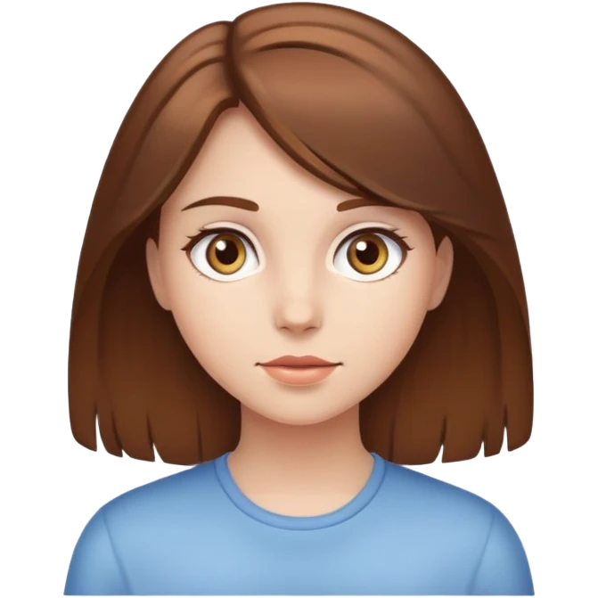 chica de cabello castaÑo piel blanca y los ojos claros emoji