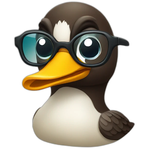 Pato con lentes emoji