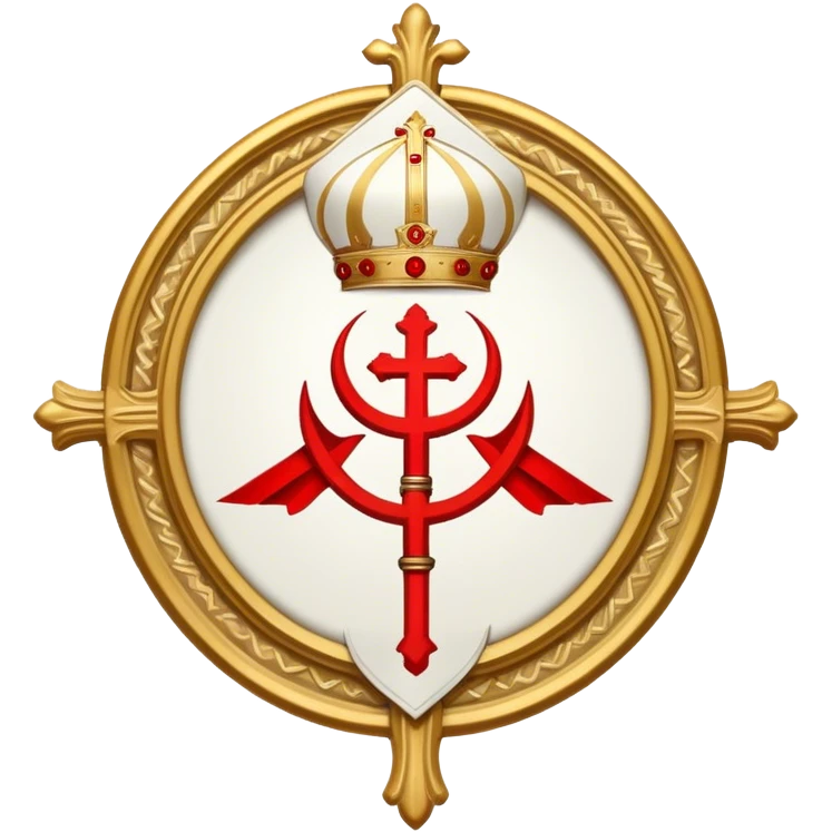 Pope's emblem with a touch of red emoji