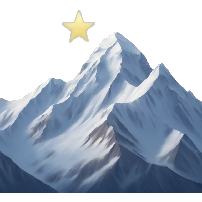 Snowcapped Mountain plus star emoji
