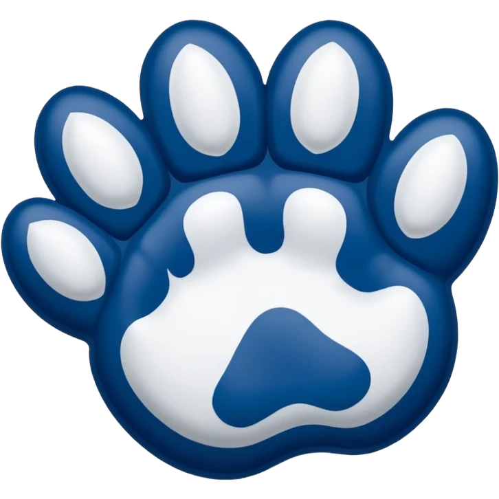Penn state nittany lion paw in blue and white emoji