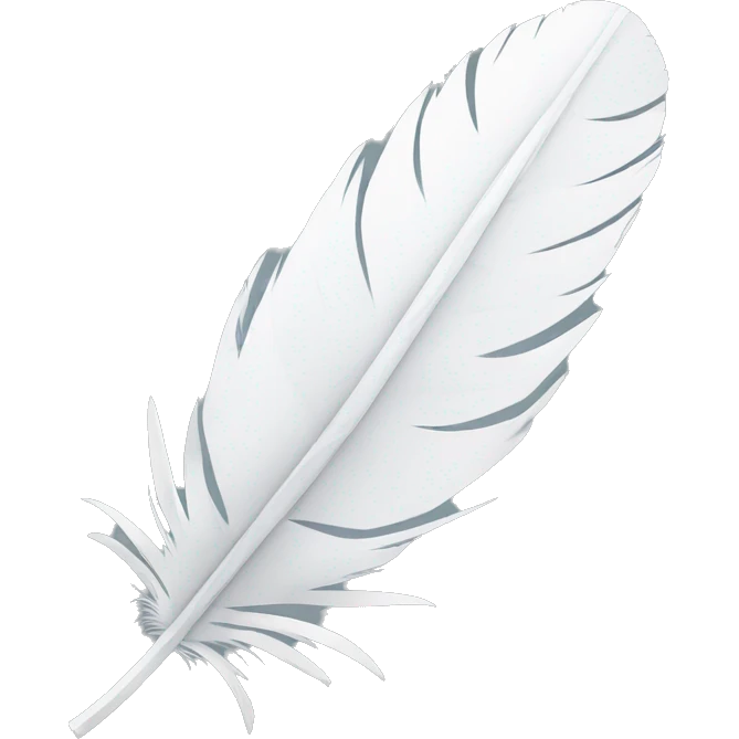 white low poly feather emoji