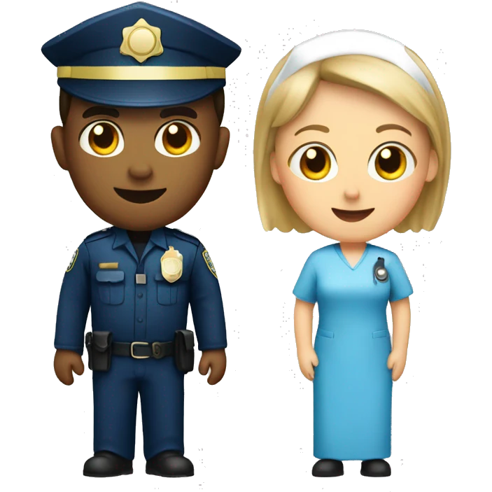 Police and a nurse emoji