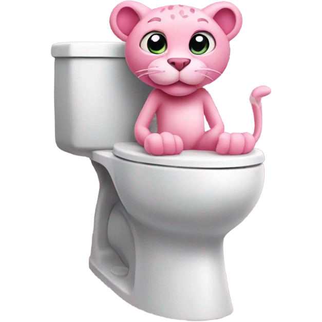 Pink panther on a toilet emoji