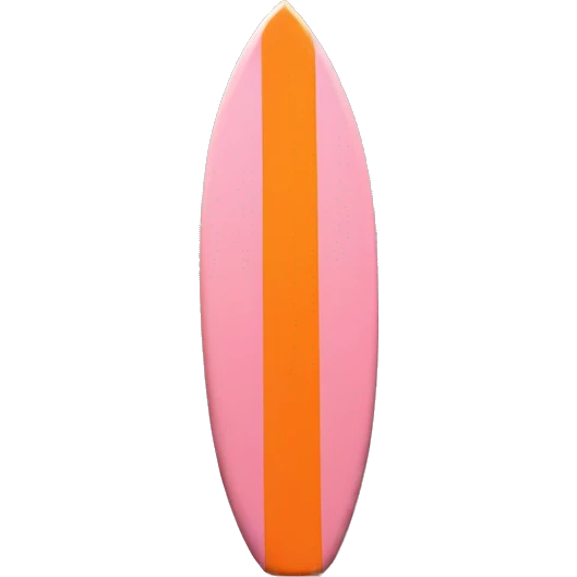 baby pink and orange surfboard by itself , no shadow with thin orange line down the middle emoji