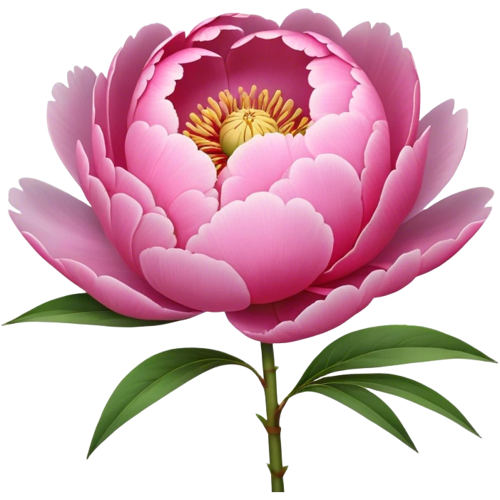 single pink Peony, straight stem emoji
