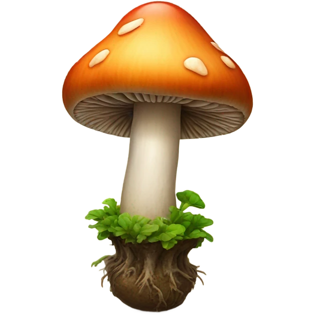 Mushroom growing from a skull emoji