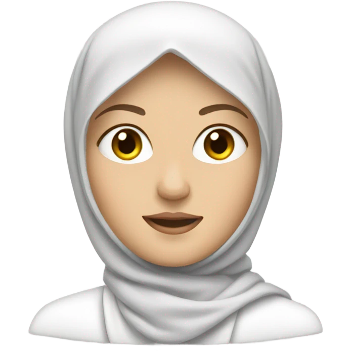 White women with white hijabi driving a car emoji