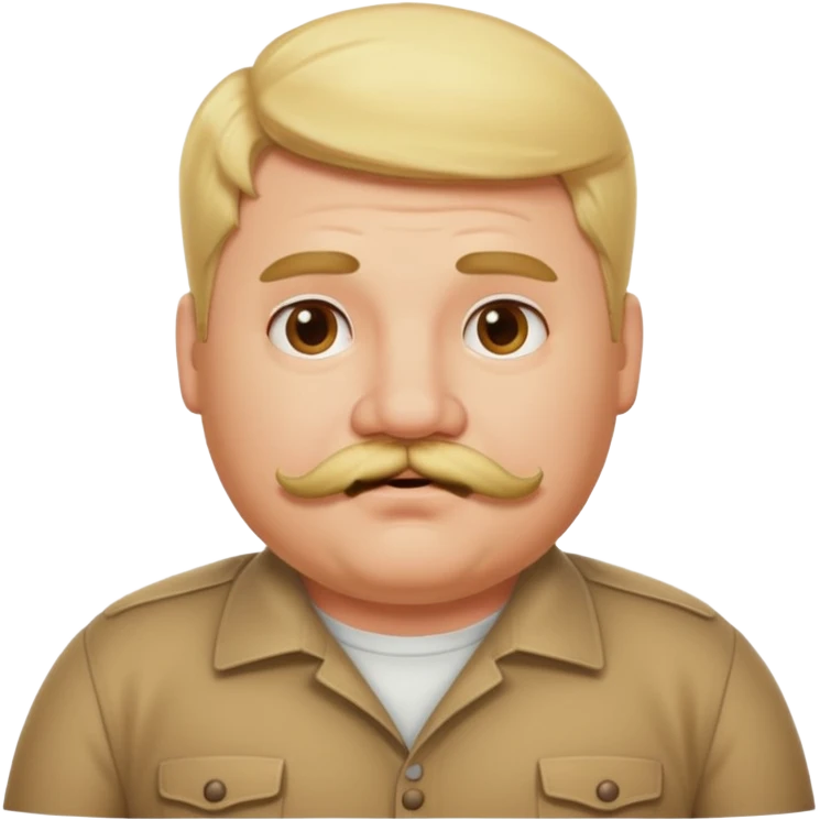 Chubby blonde guy with mustache  emoji