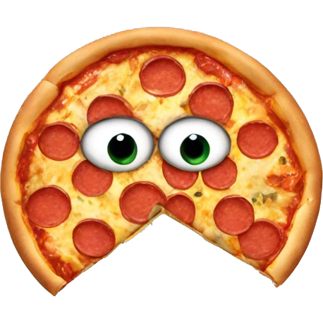 Emoji with pizza eyes emoji