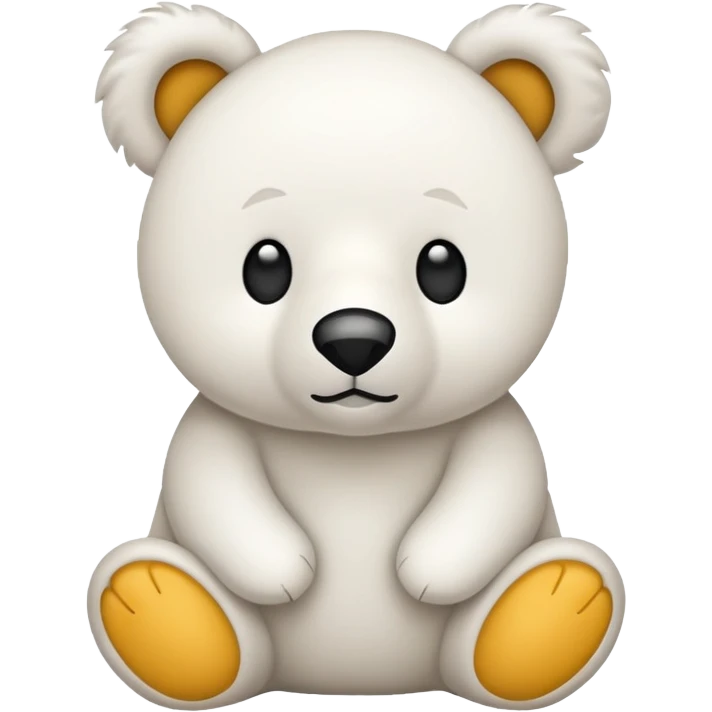 Urso de pelúcia branco fofinho  emoji