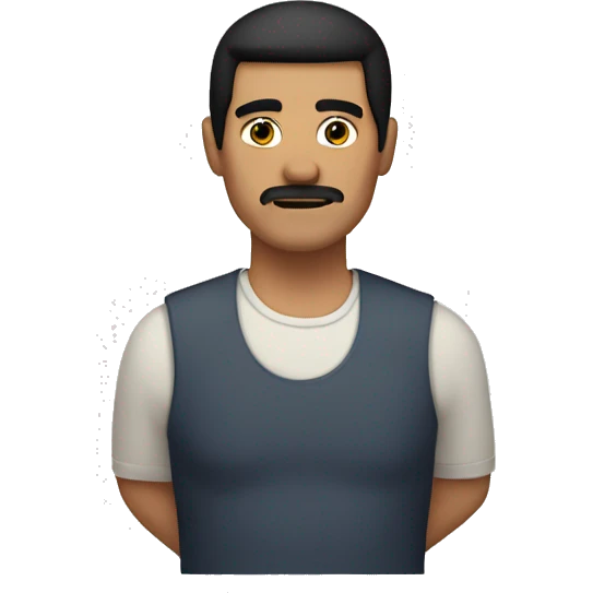 Father with no beard and mustache, black hair gong up and front emoji