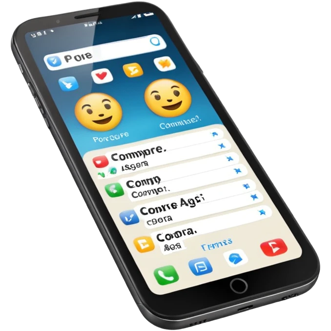 Quero uma desenho de celular e em baixo quero uma frase escrita ass vendendo esse celular em português  emoji