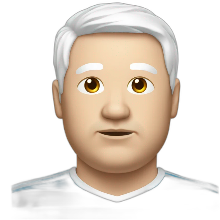 fat white man. short hair. Argentina soccer shirt emoji