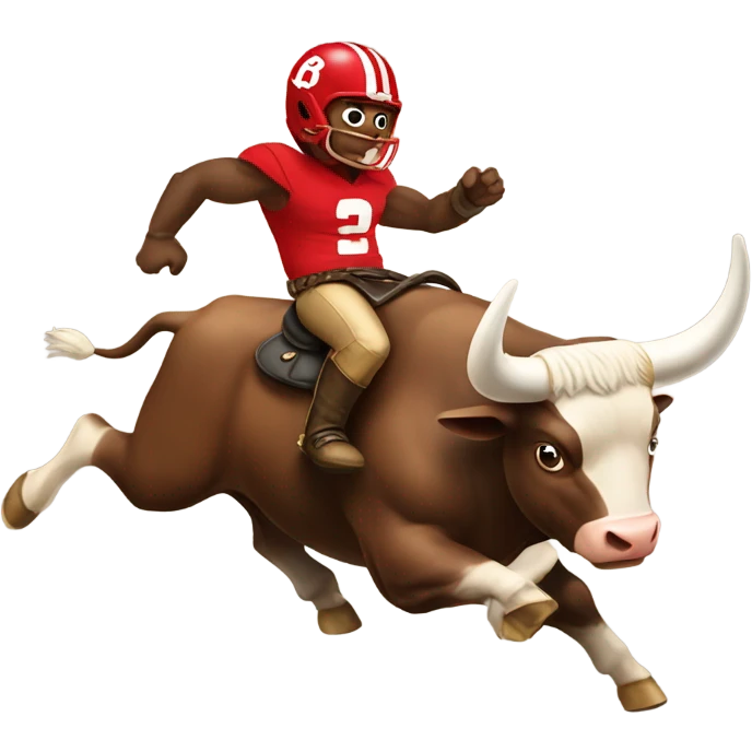 Brutus the buckeye riding a bull emoji