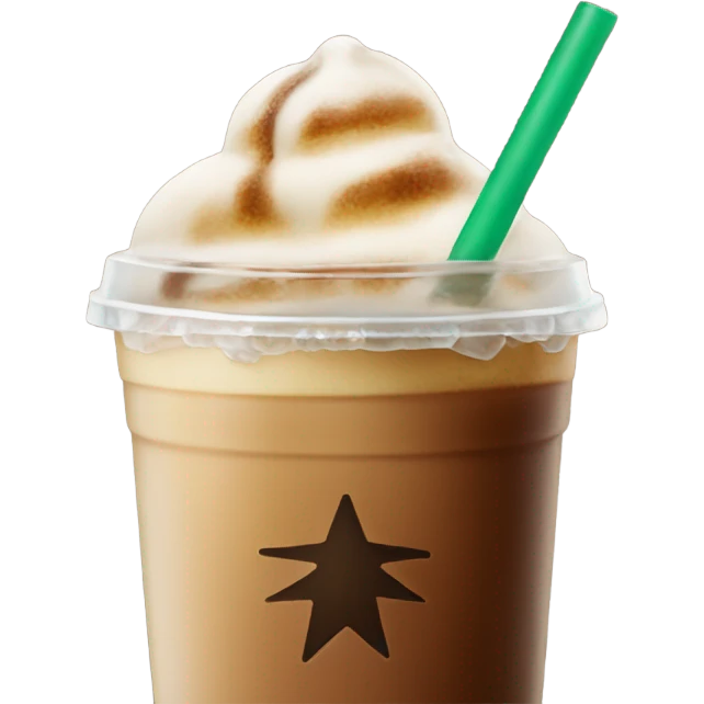 Starbuck ice coffee with ice cubes emoji