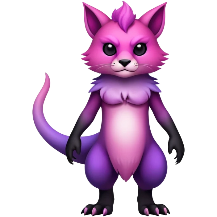 Cool Edgy Black-pink-purple-gradient badass Fionbri-animal-creature full bodyd emoji