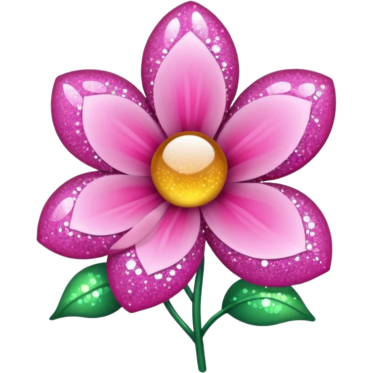 glitter pink flower emoji