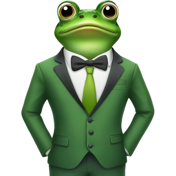 Frog with a suit  emoji