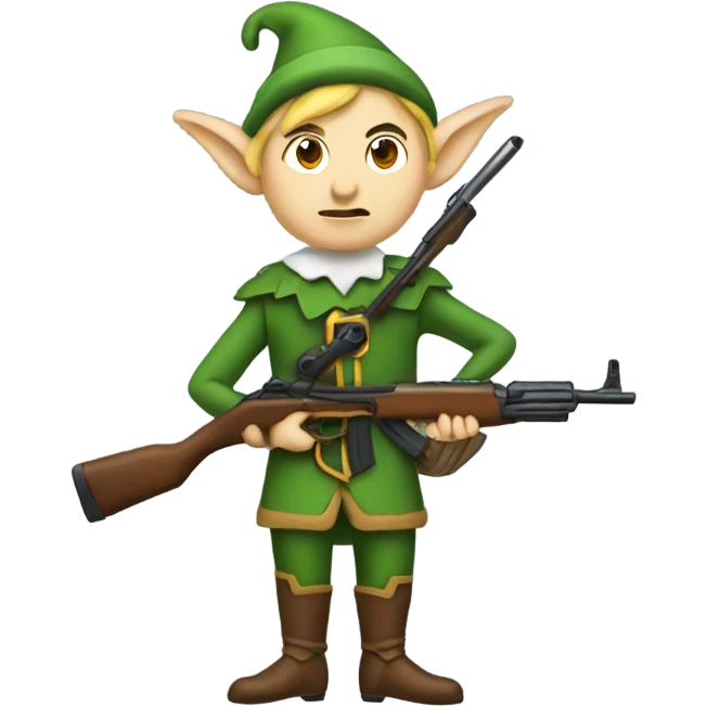 An elf with a rifle emoji