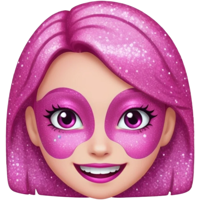 glitter pink girl naughty emoji