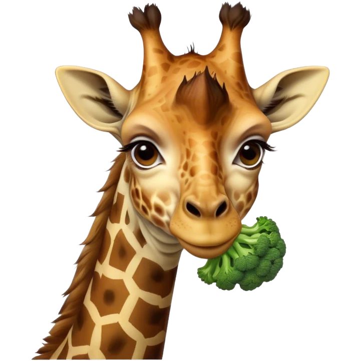 idiot giraffe with in her Broccoli mouth emoji