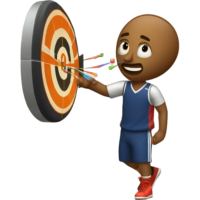 basketball shooting with dartboard emoji
