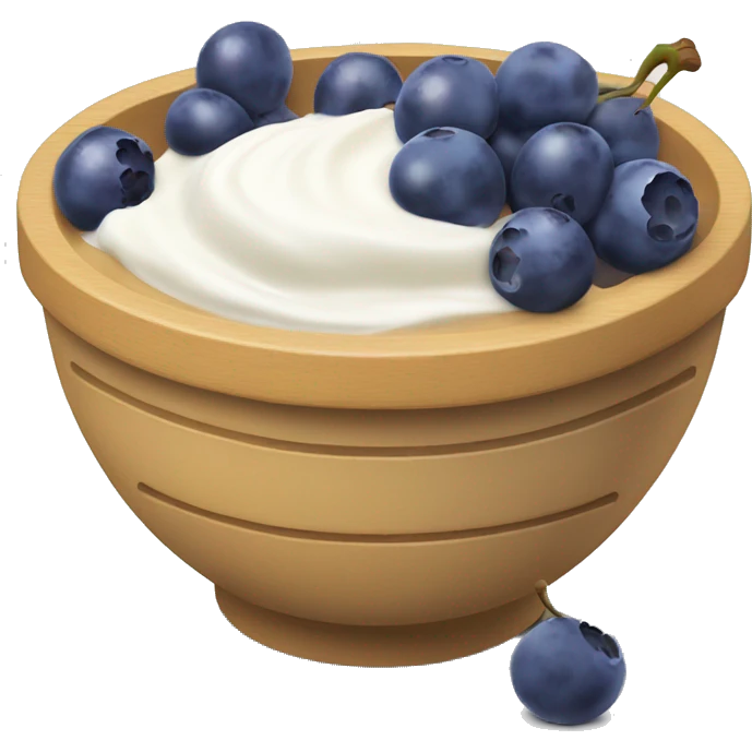 yoghurt bowl with grapes and blueberries emoji