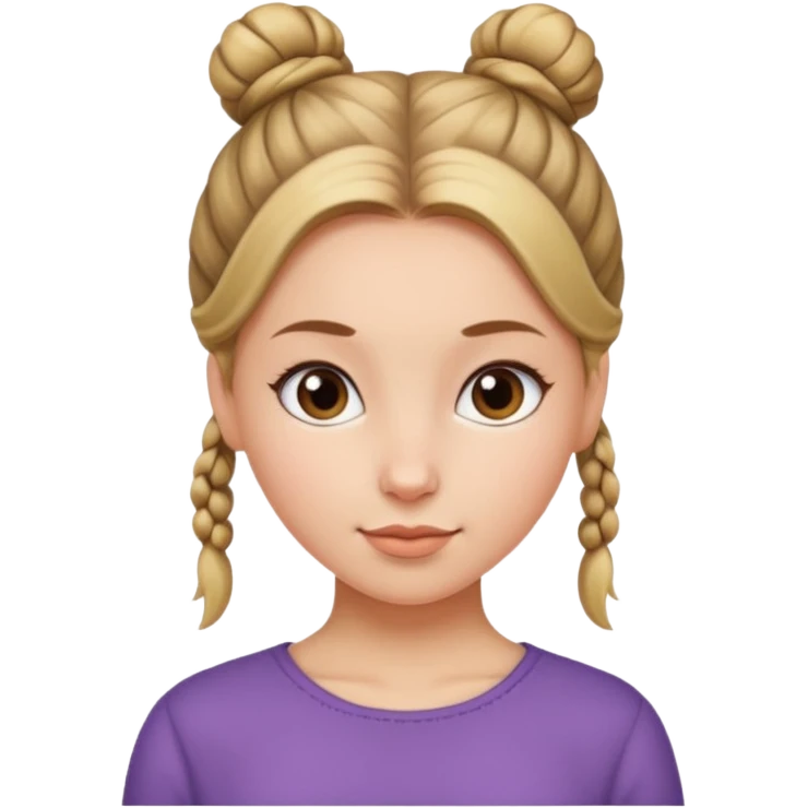 girl with hair in one bun emoji