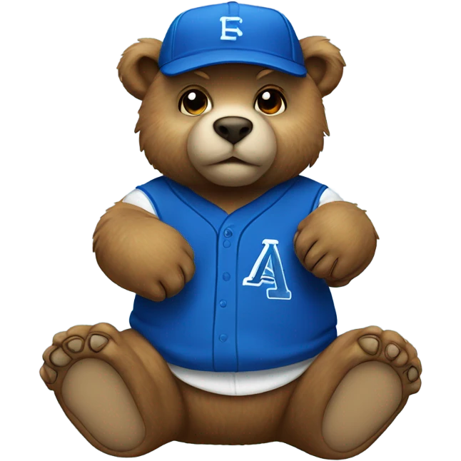 Bear cub with blue baseball cap emoji