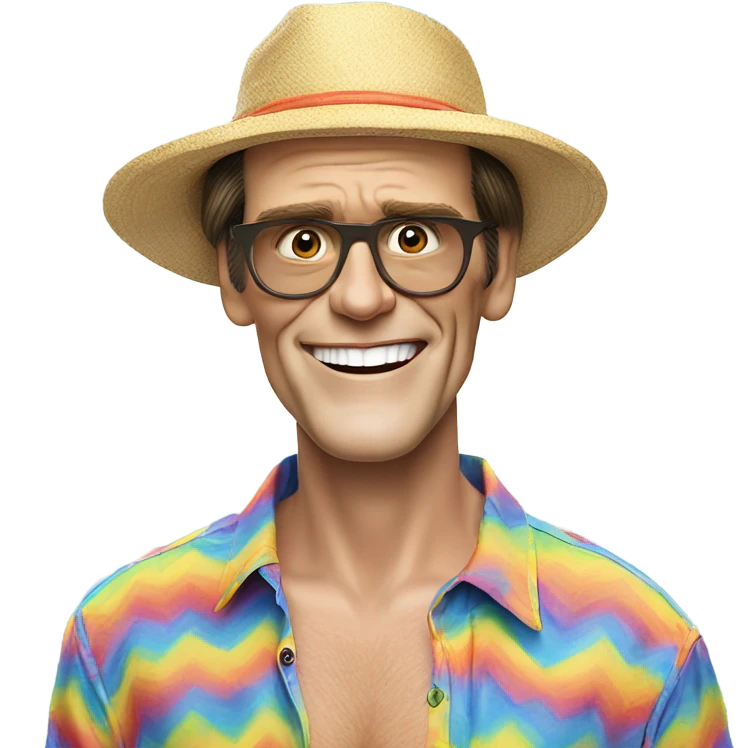 jim carrey face at the beach shirt and hat emoji