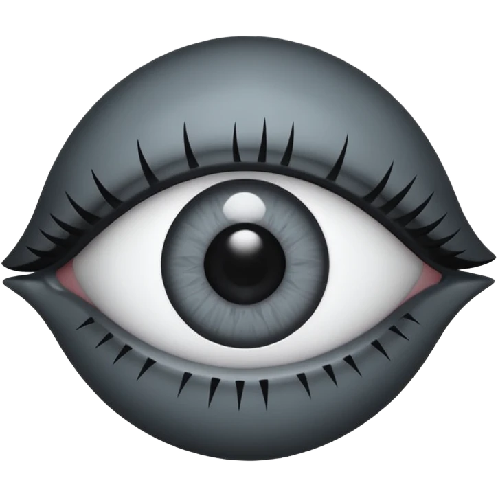 Minimal emoji, gothic futuristic eye, cold grey sclera, the pupil is fully replaced by a solid black number 8 eight, occult cyber aesthetic, sharp clean lines, flat emoji design, centered, transparent background emoji