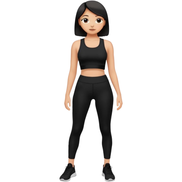 ceren siyah tayt ve siyah crop emoji