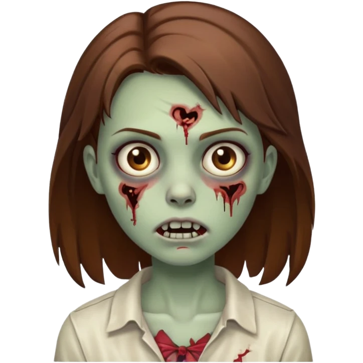 zombie girl with brown hair emoji