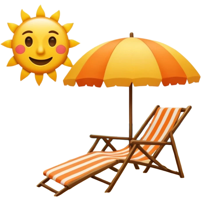 crie uma praia, com sol, e canga na areia emoji