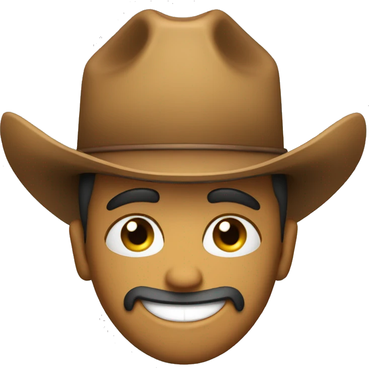 A cowboy hat face on emoji
