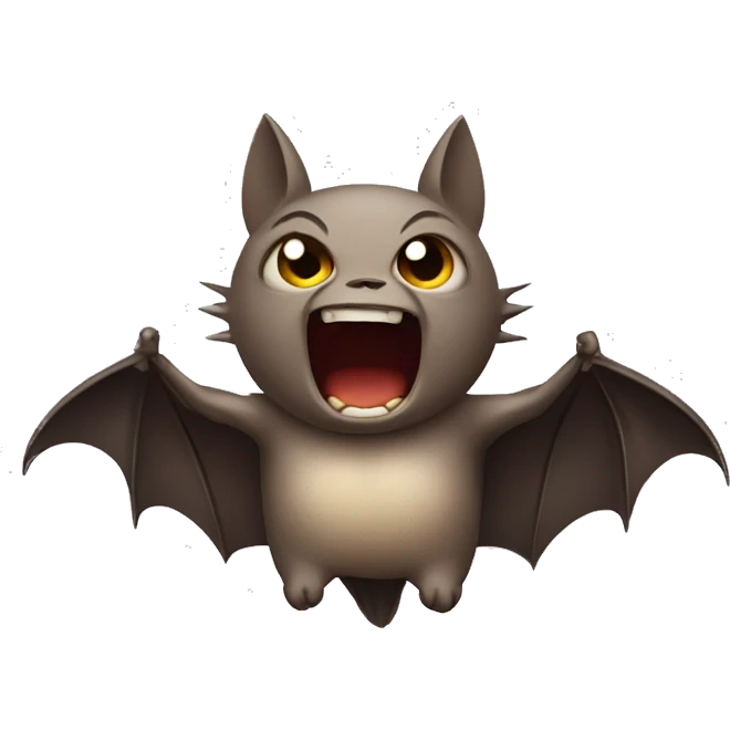 fighting angry bat with wings not fat emoji