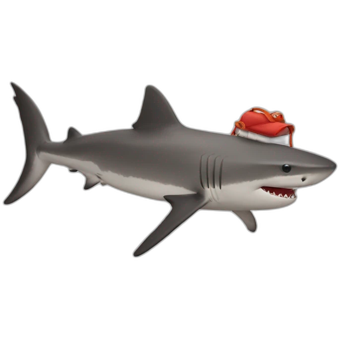 a red shark emoji