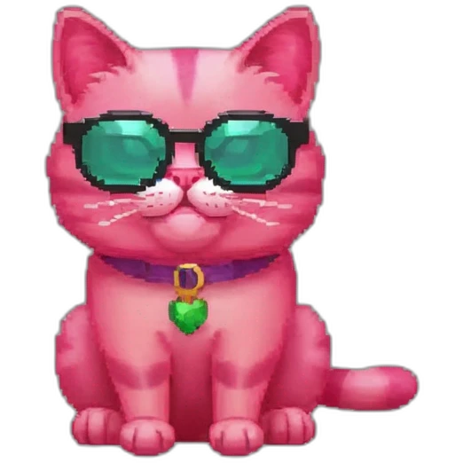 pink cat with glasses emoji