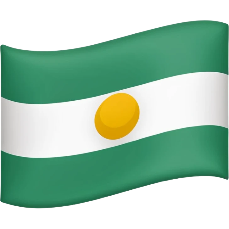 bandera con solo tres franjas horizontales de la misma anchura: verde (superior), blanca (centro), verde (inferior). emoji