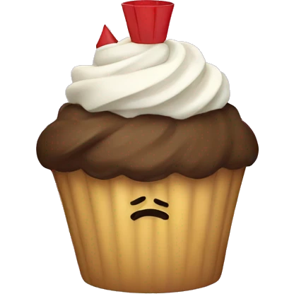 Cupcake with a cape emoji
