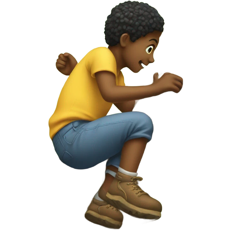 a child climbs  emoji
