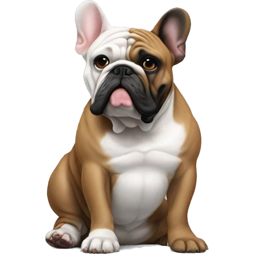 englisch Bulldog sitting next to black frenchie emoji