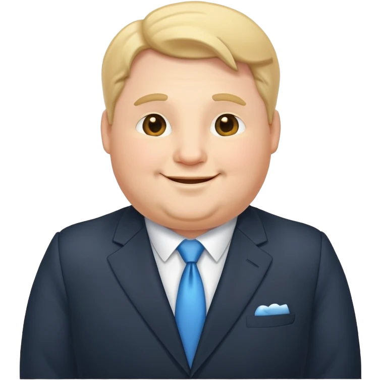 happy plump white man in suit emoji