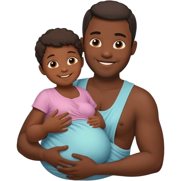 A pregnant burly black man breastfeeding his baby emoji