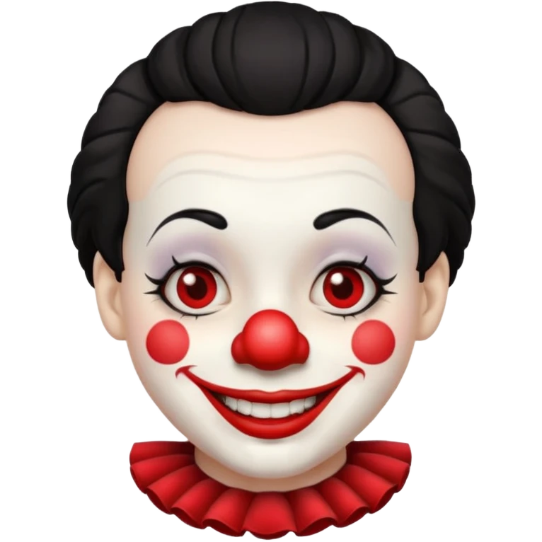 very short black haired clown emoji