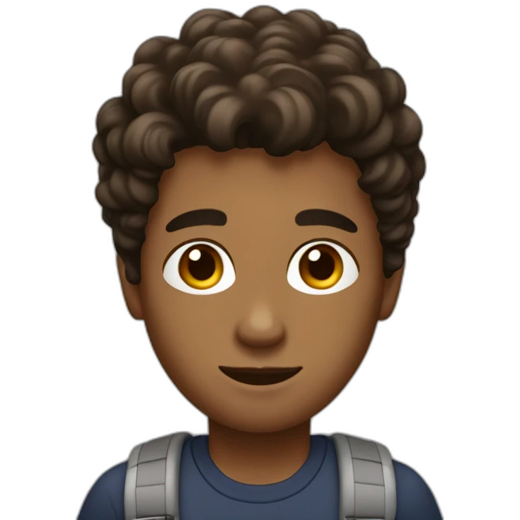 create a young man with brown skin, dark eyes; hair to the side, holding a notebook emoji