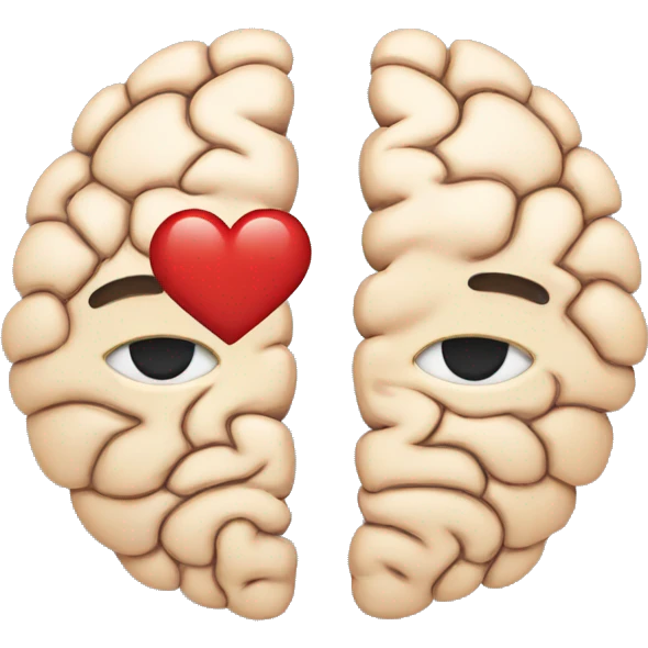 Half brain half heart emoji